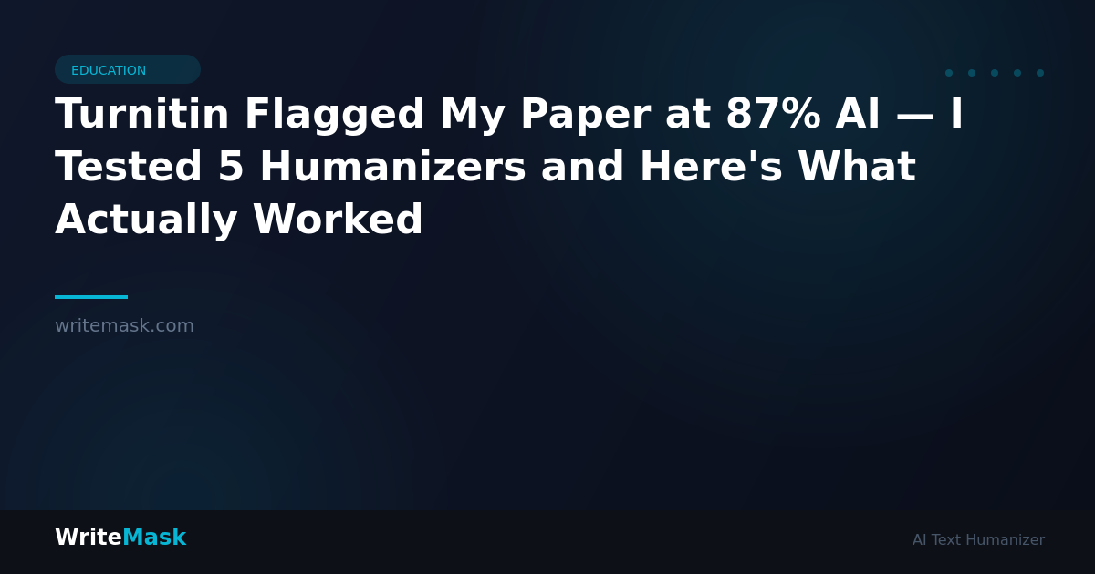 Turnitin Flagged My Paper at 87% AI — I Tested 5 Humanizers and Here's What Actually Worked — WriteMask AI Humanizer