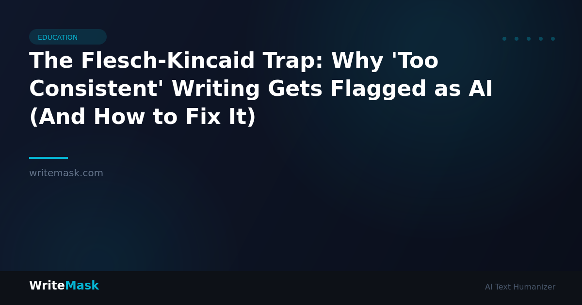 The Flesch-Kincaid Trap: Why 'Too Consistent' Writing Gets Flagged as AI (And How to Fix It) — WriteMask AI Humanizer
