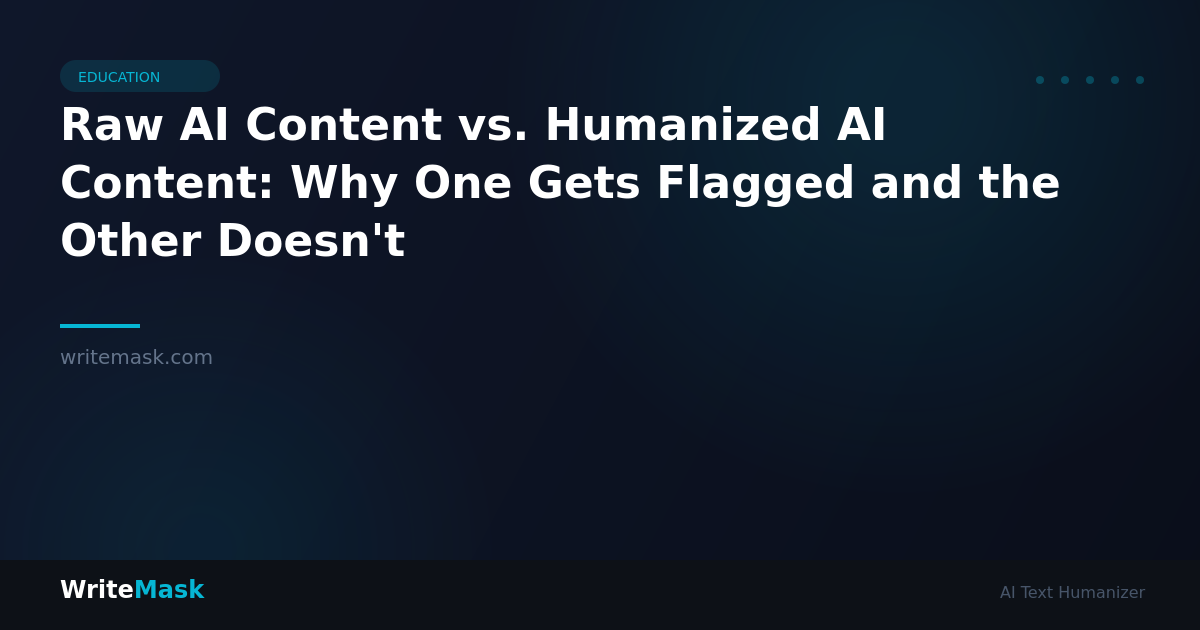 Raw AI Content vs. Humanized AI Content: Why One Gets Flagged and the Other Doesn't — WriteMask AI Humanizer