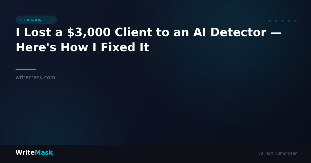 I Lost a $3,000 Client to an AI Detector — Here's How I Fixed It — WriteMask AI Humanizer
