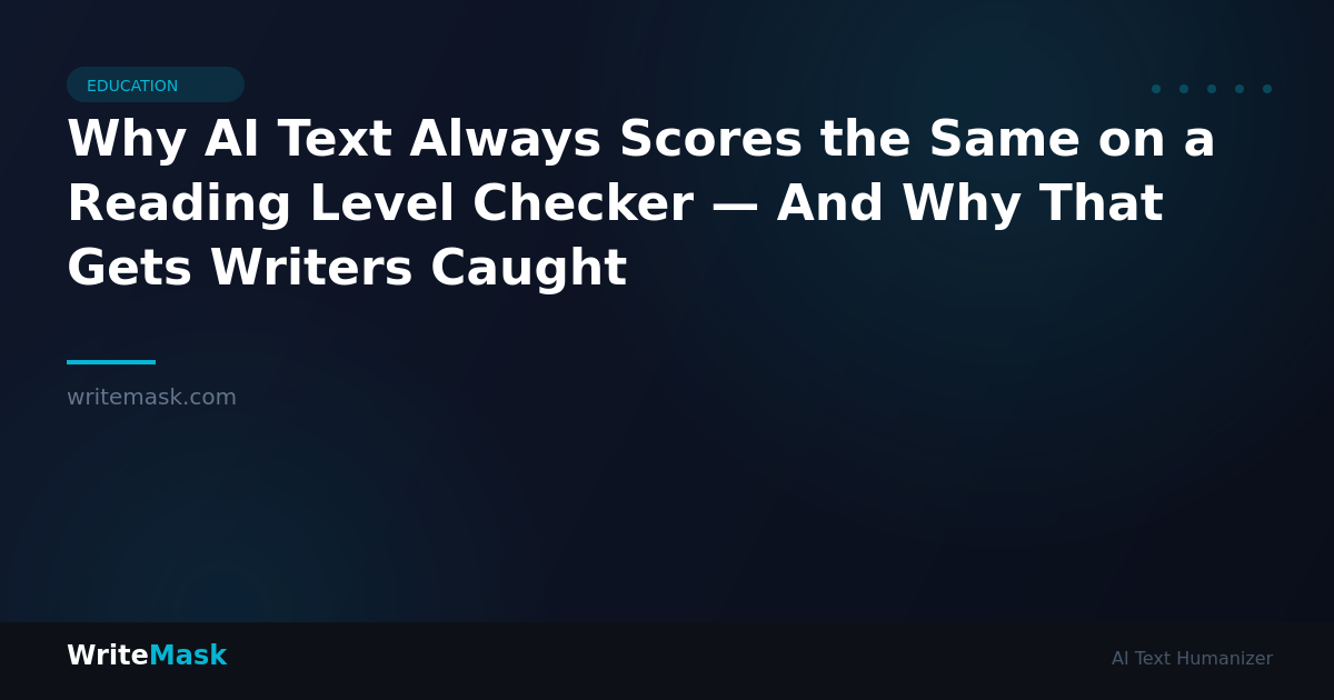 Why AI Text Always Scores the Same on a Reading Level Checker — And Why That Gets Writers Caught — WriteMask AI Humanizer