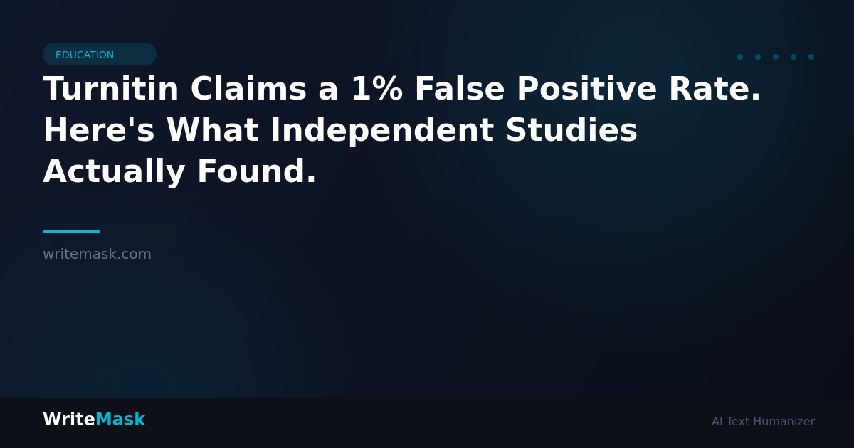Turnitin Claims a 1% False Positive Rate. Here's What Independent Studies Actually Found. — WriteMask AI Humanizer